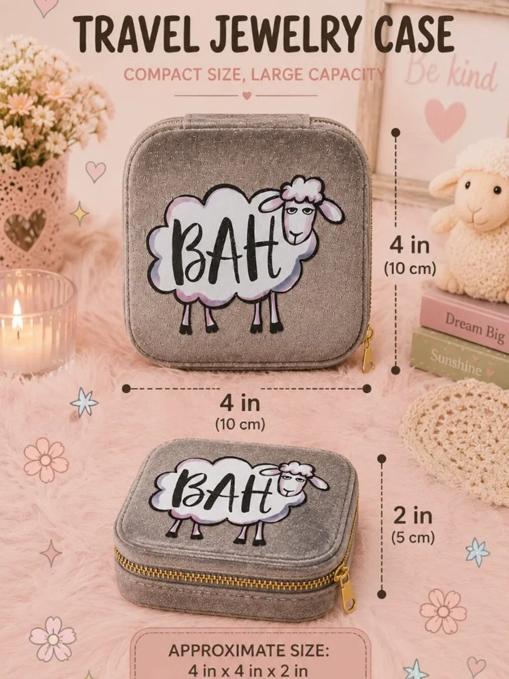 BAH Sheep Travel Jewelry Case